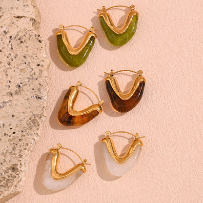 Gold Triangle Hoop Earrings