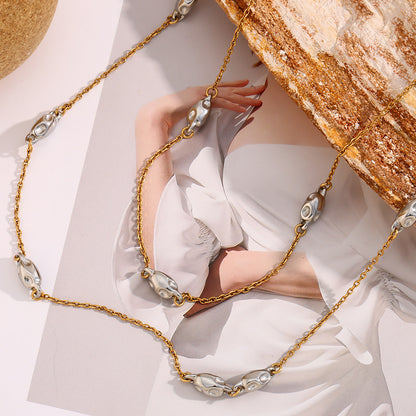 Layered necklace with bead accents
