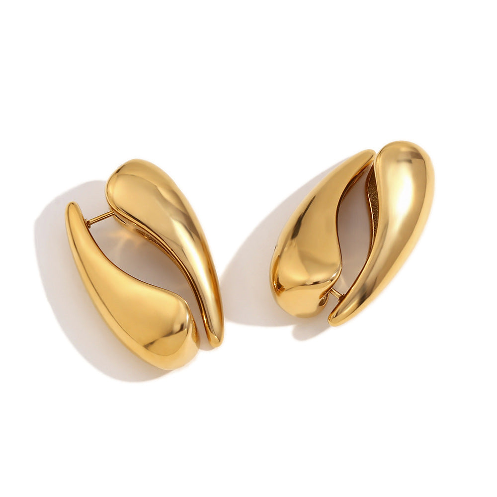 18K Gold-Plated Teardrop Front-Back Earrings