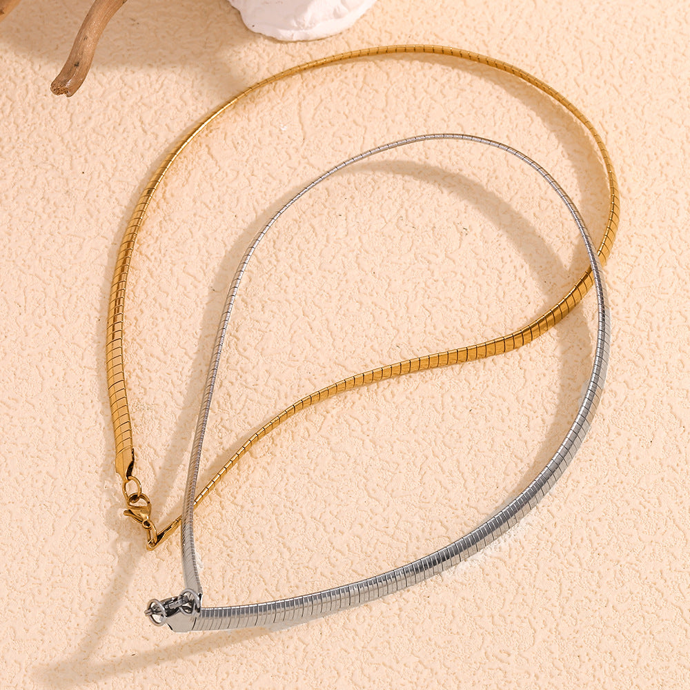 Snake Chain Choker18K Gold-Plated Necklace