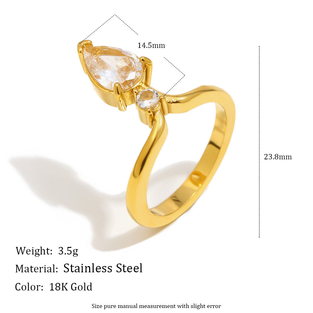 Crown Teardrop Ring