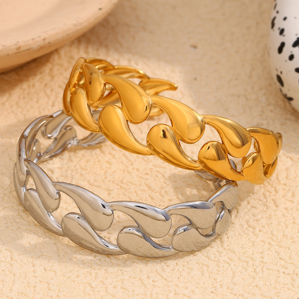 Waterdrop Hollow Gold Bangle