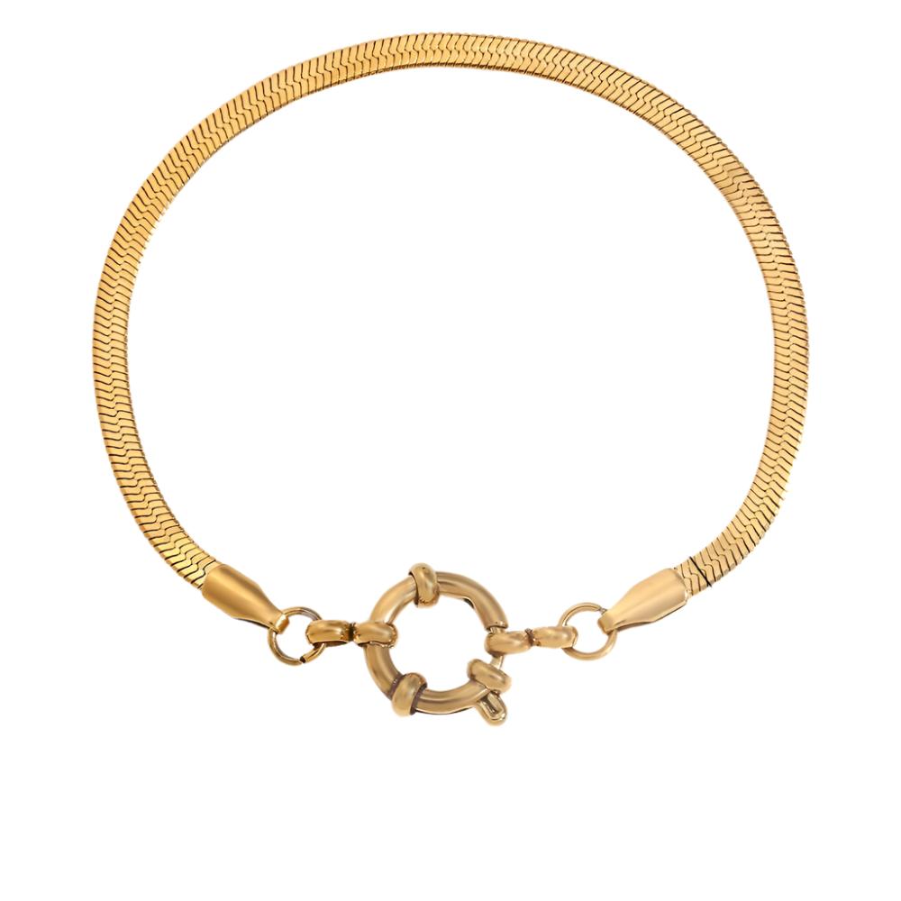 Minimalist Gold Snake Chain Clasp Bracelet