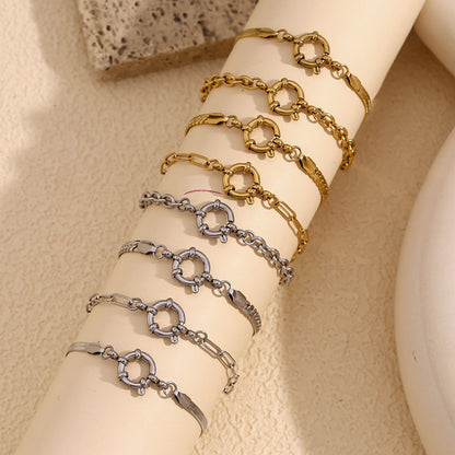 Minimalist Silver Snake Chain Clasp Bracelet