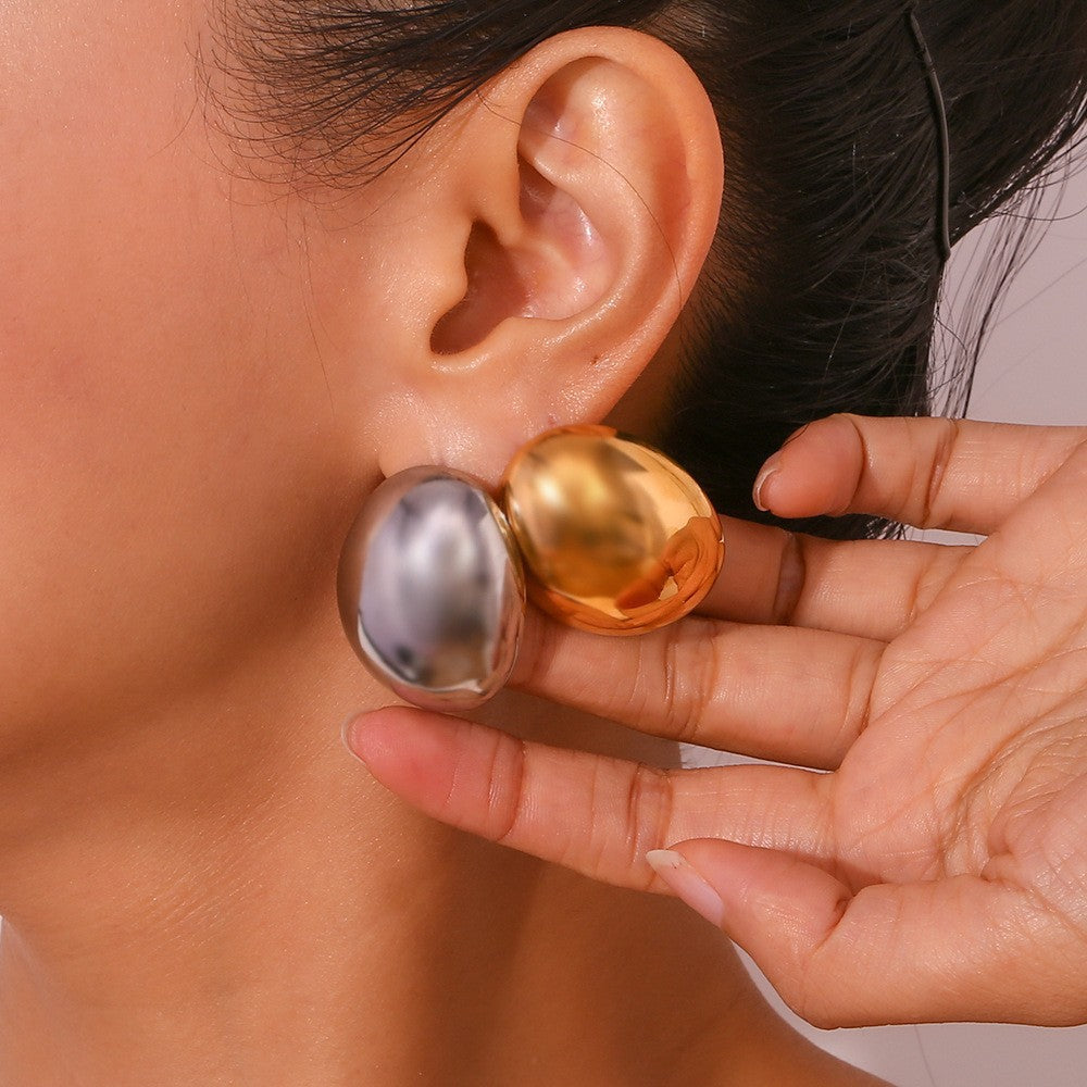 Hollow Gold Bead Earrings