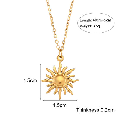 Size Details of Titanium steel sun, moon & star pendant necklace – celestial design by STUD-Shop Till You Drop