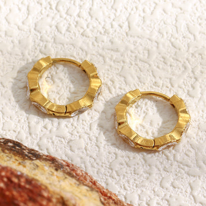 STUD mini marquise hoop earrings – 18K gold-plated, waterproof, anti-tarnish design with zircon stones
