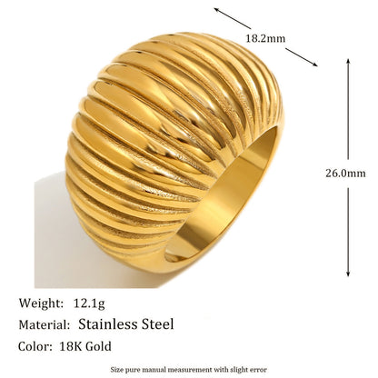 size details of Chunky gold dome ring 