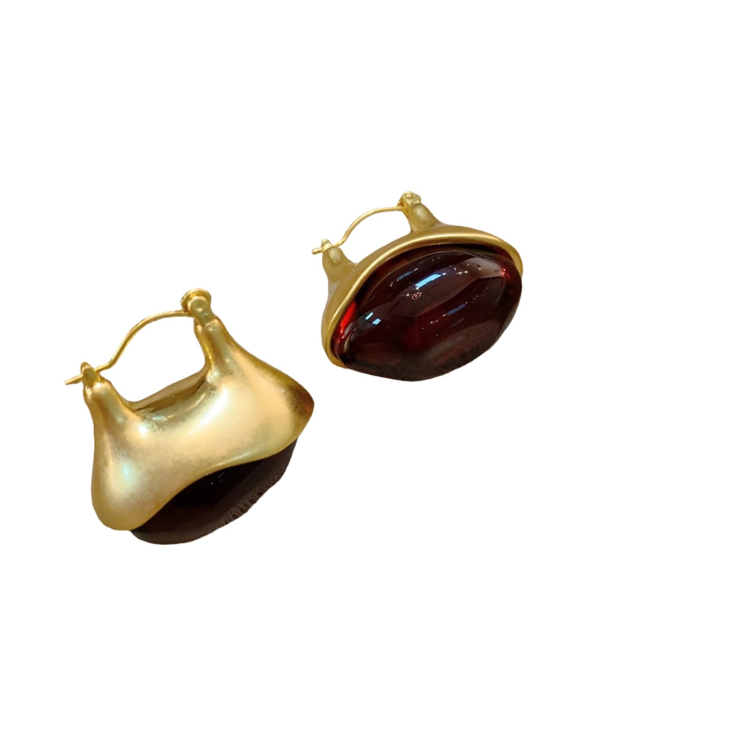 Vintage Brown Glass Drop Earrings