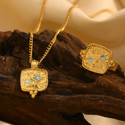 Celestial Star and Sun Ring