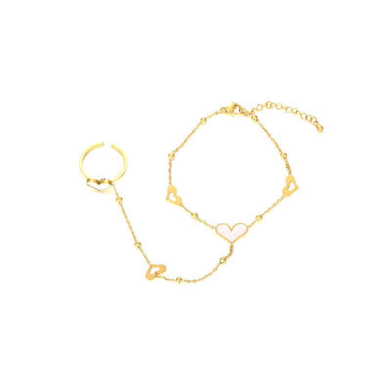 Golden Heart 18K Hand Chain