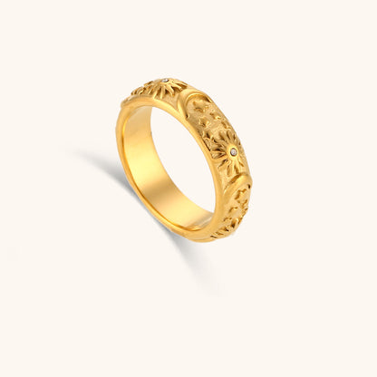 Celestial Star, Moon & Sun Ring