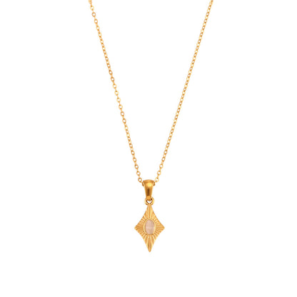 Detail view of Elegant Cat Eye Stone Necklace