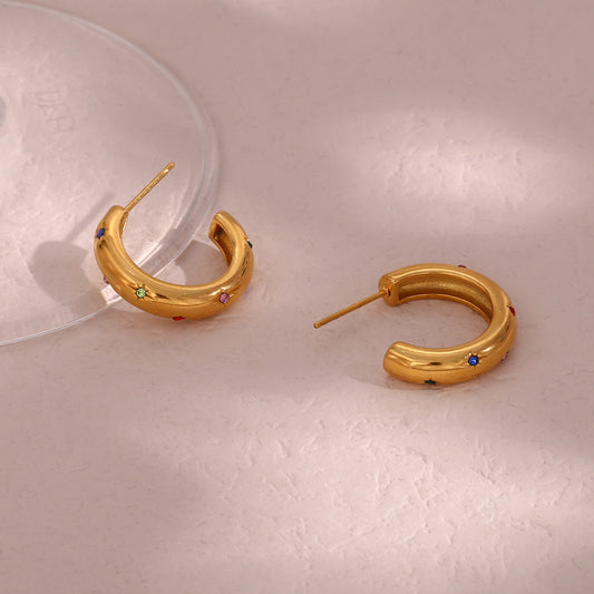 Minimalist Gold Plated Colorful Earrings