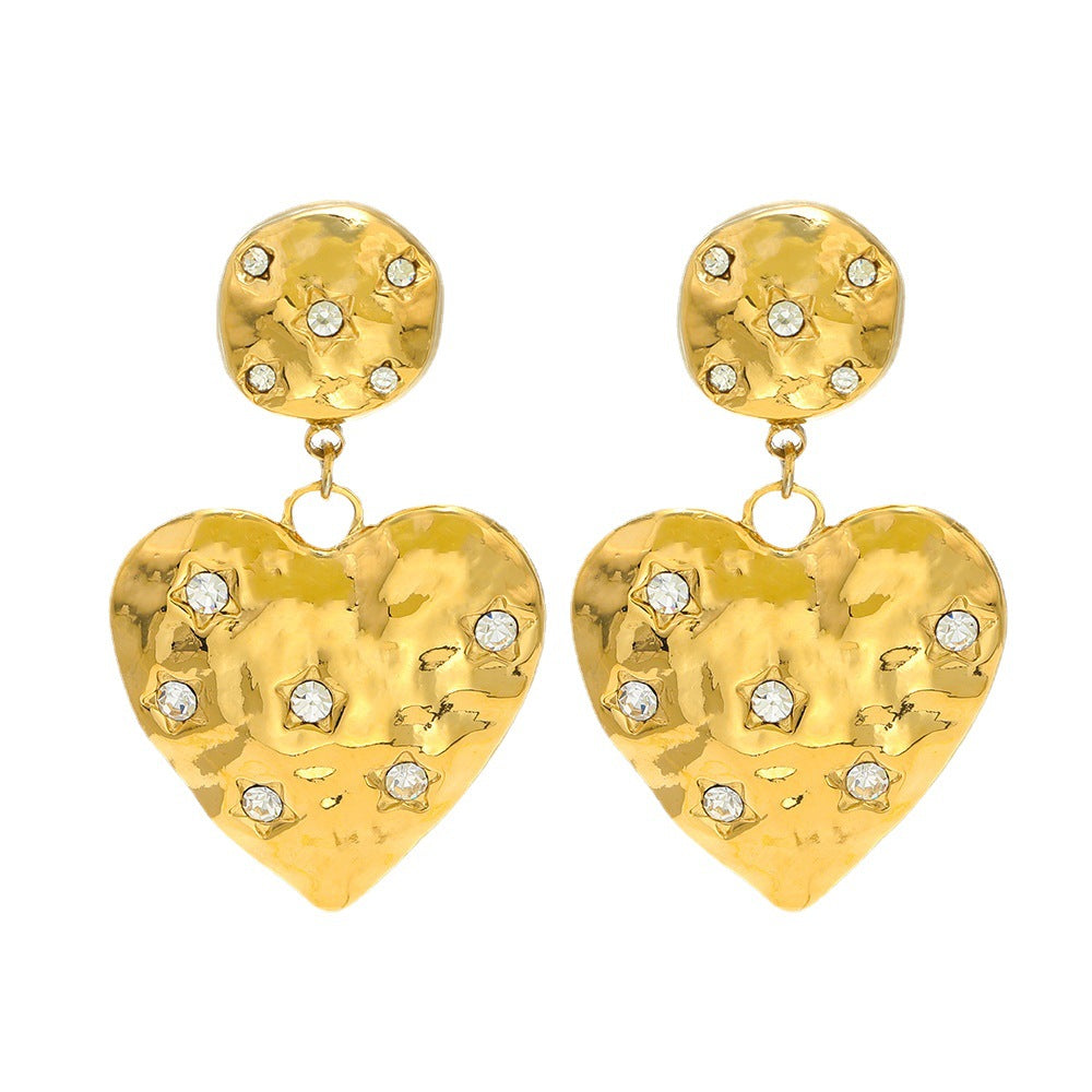 Golden Glam: 14K Gold Plated Heart Earrings