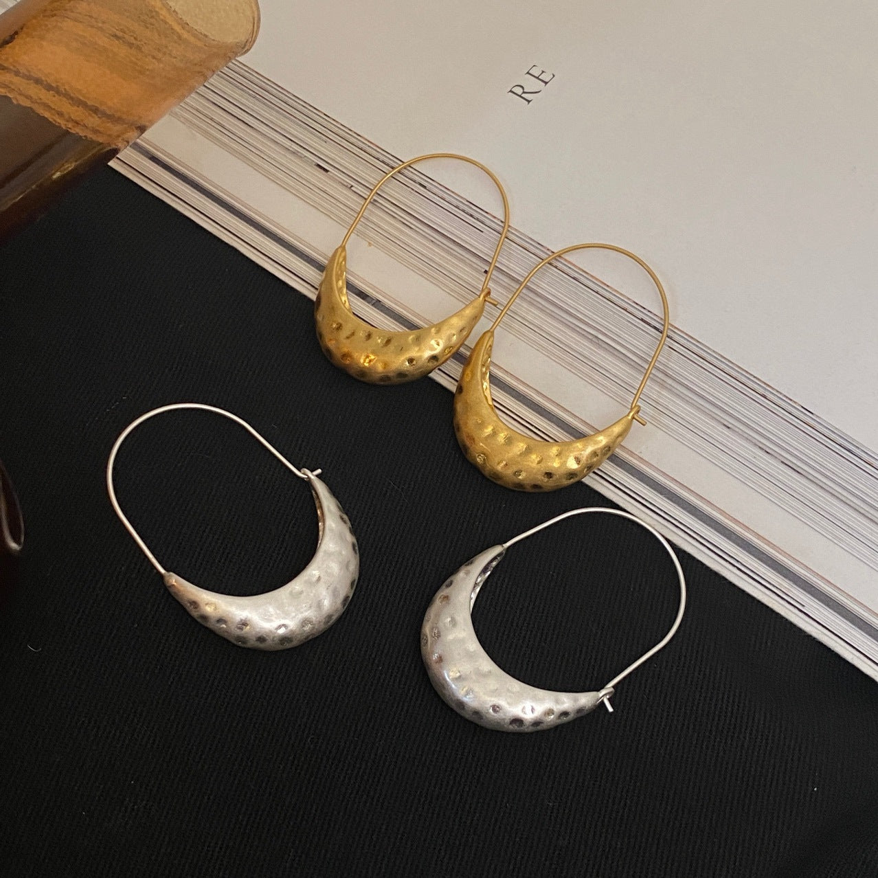 Crescent hoop earrings for everyday styling