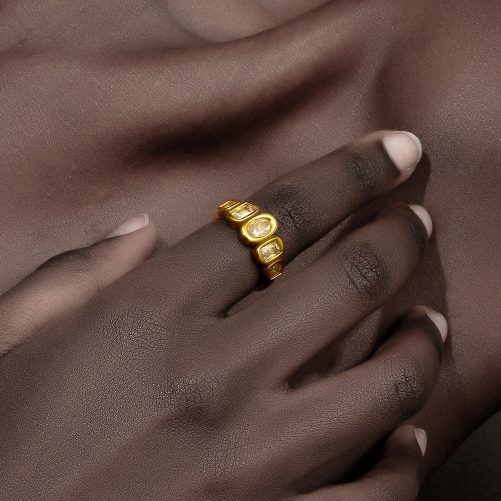 Zircon Stacking Gold Ring