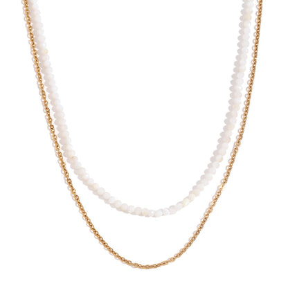 Gold double layer necklace detail