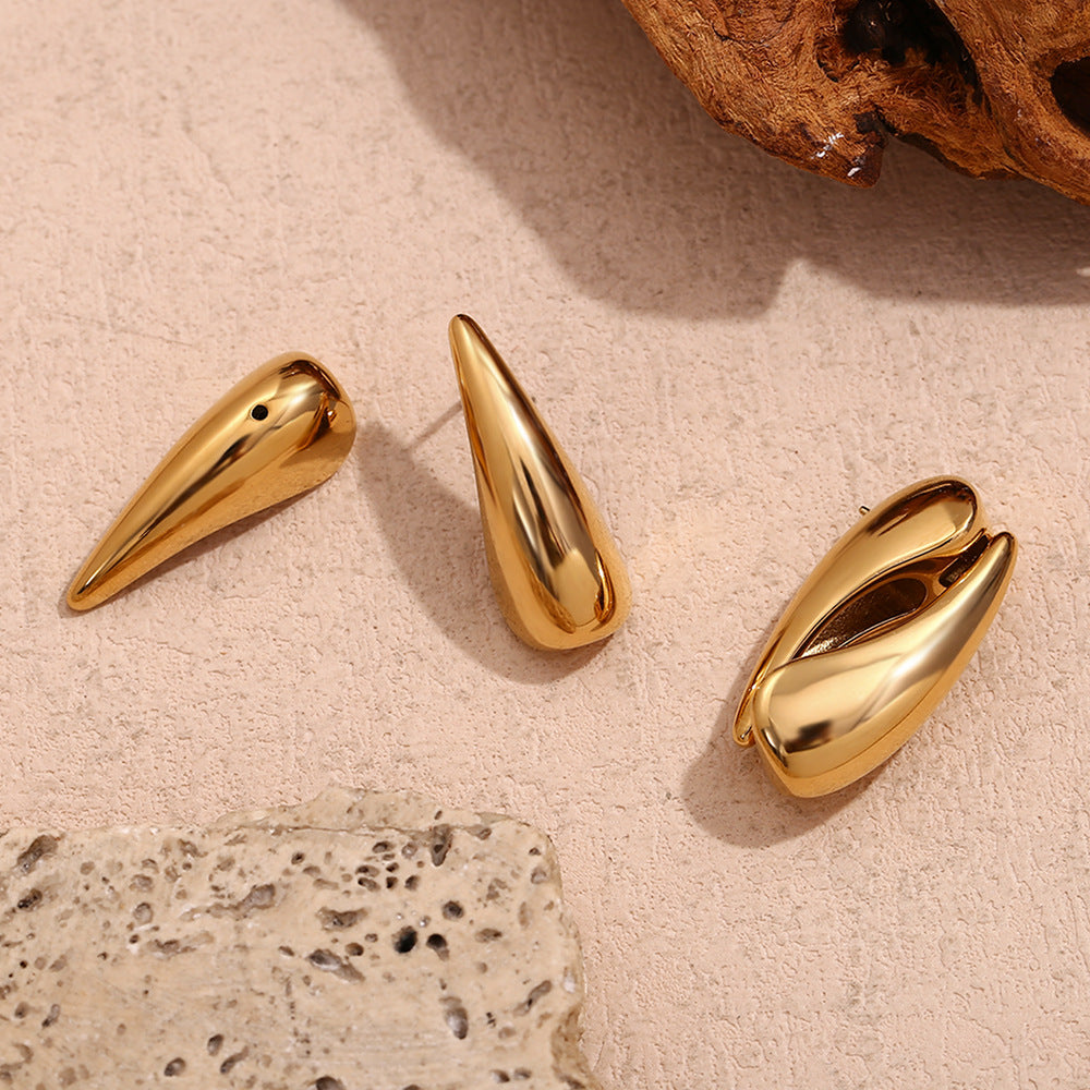 18K Gold-Plated Teardrop Front-Back Earrings