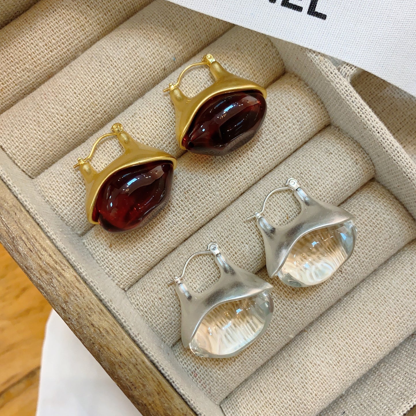 Vintage Transparent Glass Drop Earrings