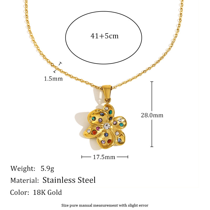 Vintage Bloom Pendant Necklace – 18K Gold