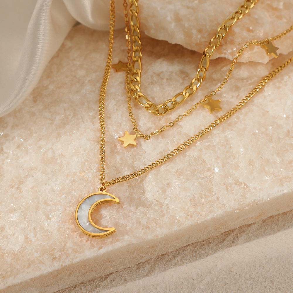 Triple Layer Celestial Necklace