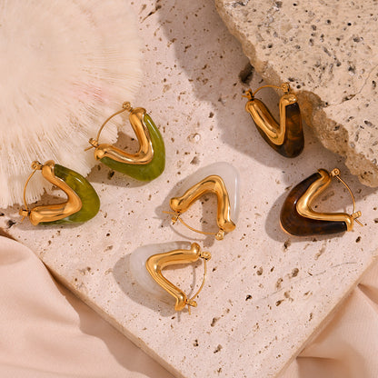 Gold Geometric Triangle Earrings