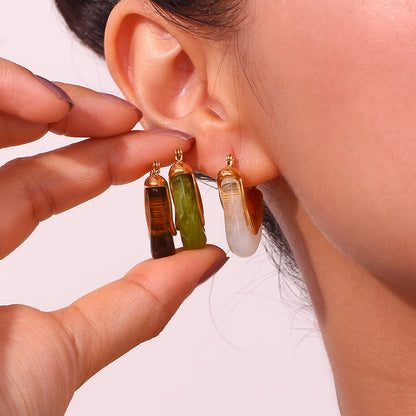 Gold Triangle Hoop Earrings