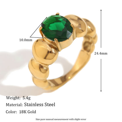 Size details of Vintage gold beaded ring – circular bead design in 18K gold-plated stainless steel – bold minimalist jewelry by STUD (Shop Till You Drop)