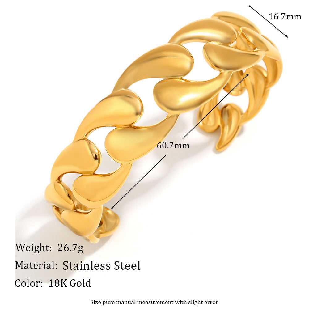 Waterdrop Hollow Gold Bangle