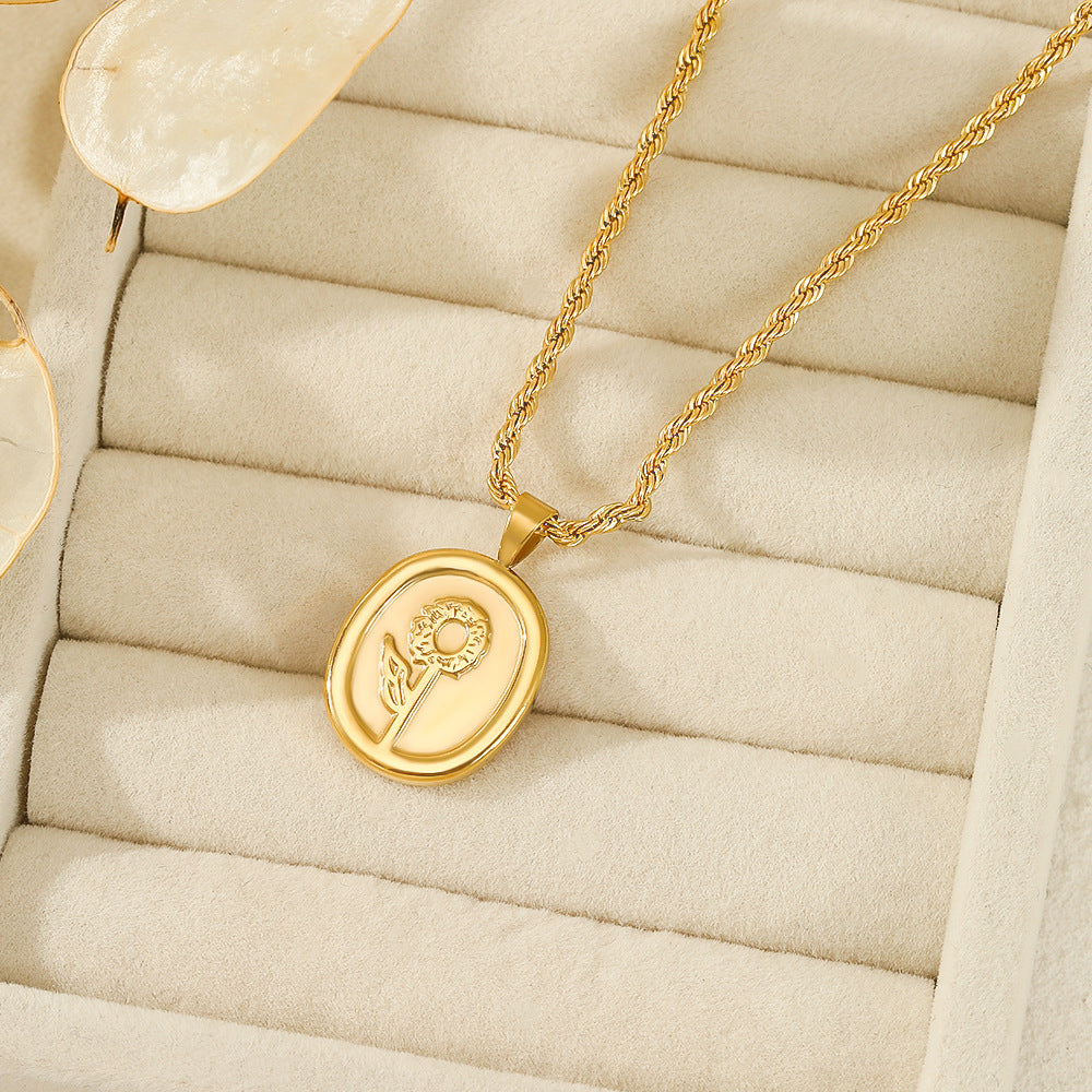 Sunflower Charm 18K Gold Necklace