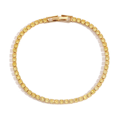 14K gold plated zircon chain bracelet – delicate waterproof jewelry – STUD