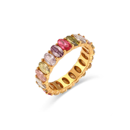 Multicolor Zircon Statement Ring