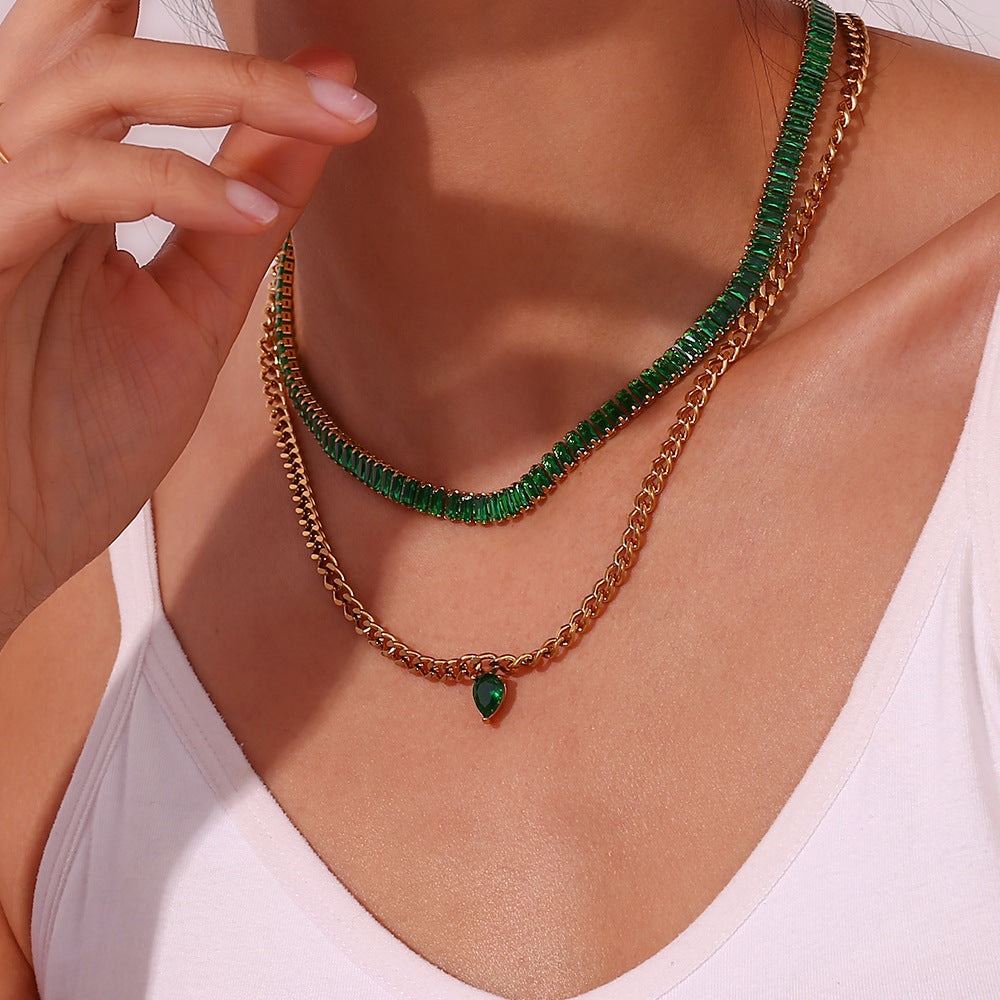 Luxe Green Emerald Necklace