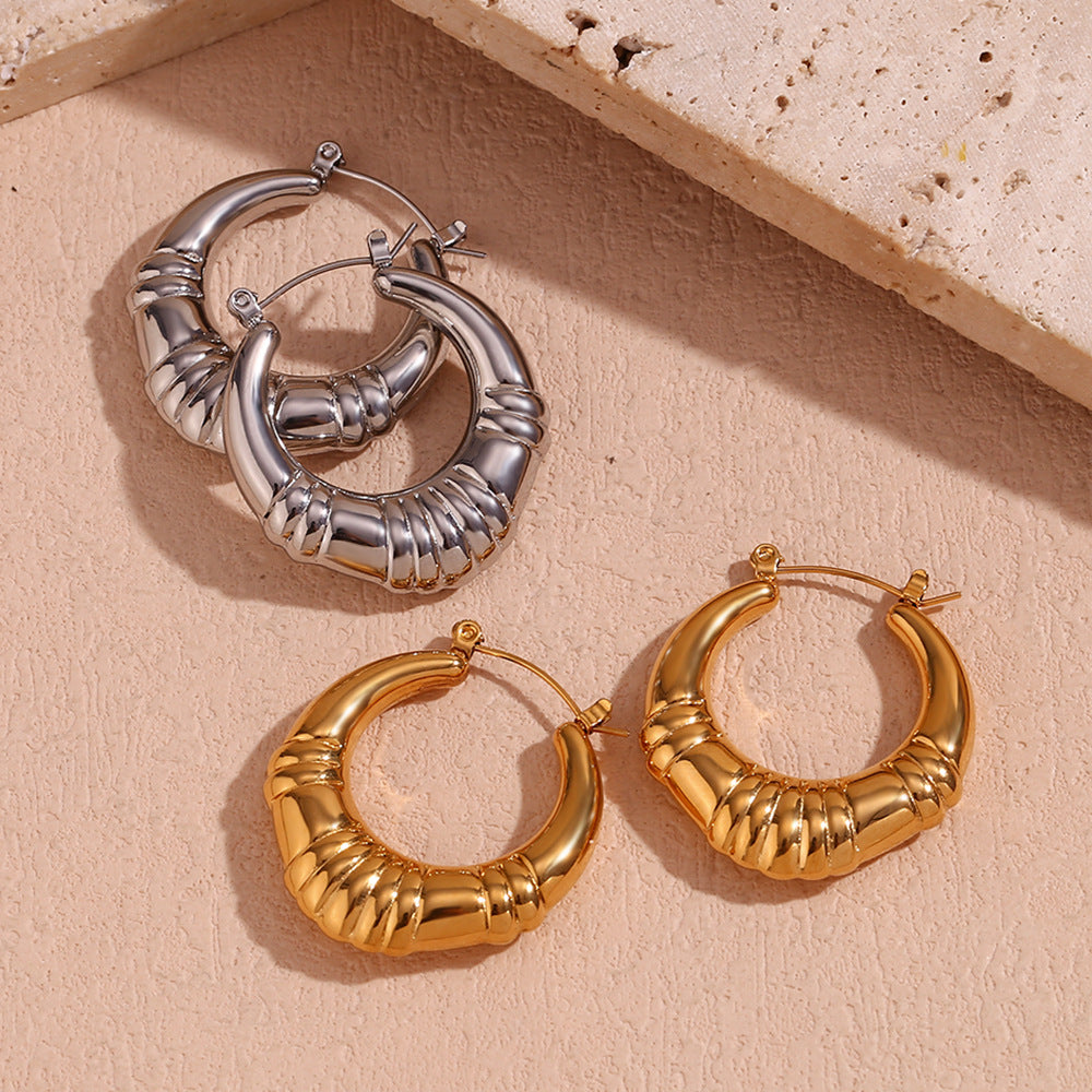 Vintage-Inspired 18K Silver Hoop Earrings