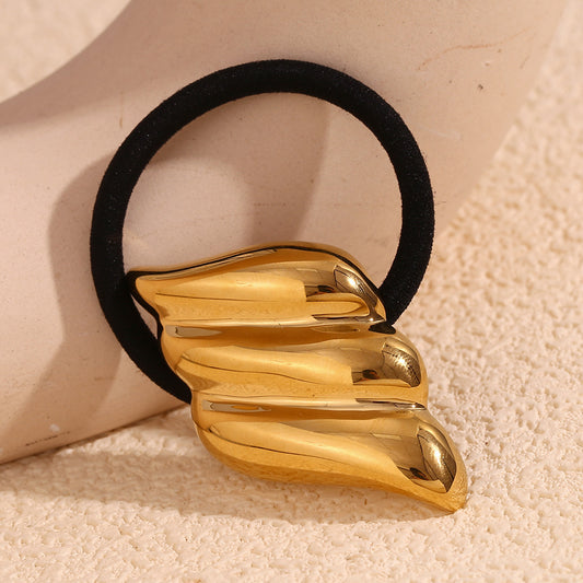 Wing-Shaped 18K Gold Hair Tie