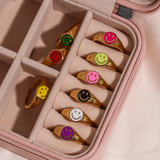 Gold Smiley Face Ring