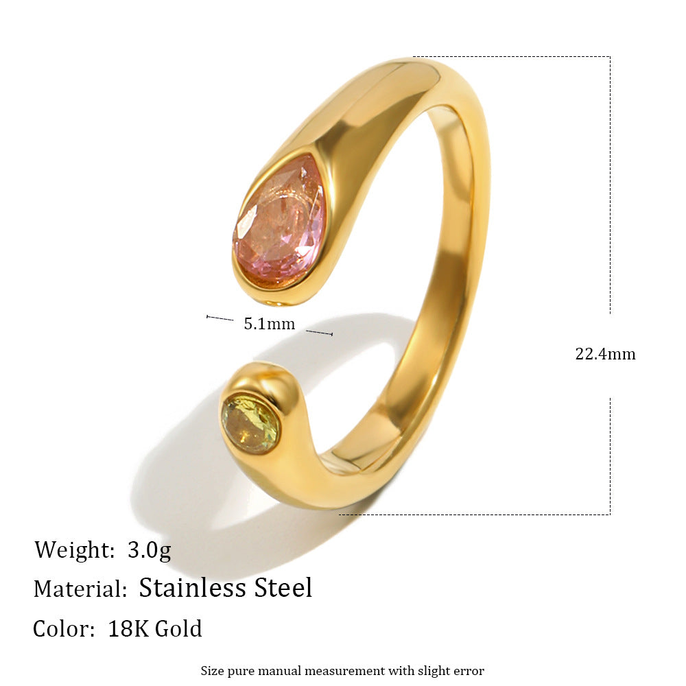 Detail view of Serpent Zircon Ring by STUD