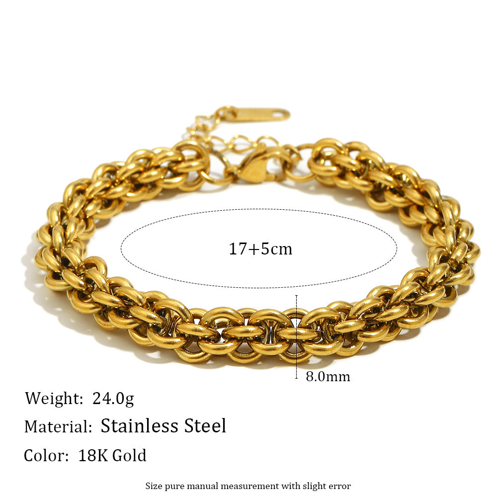 18K gold plated chunky lantern chain bracelet in stainless steel – hip-hop vintage style by STUD
