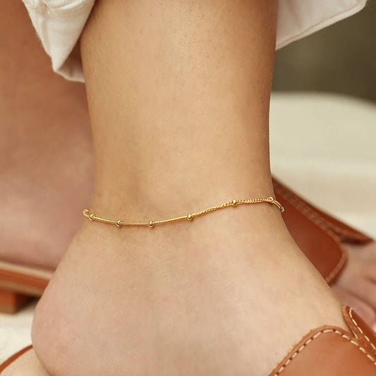 Minimalist Beaded Anklet