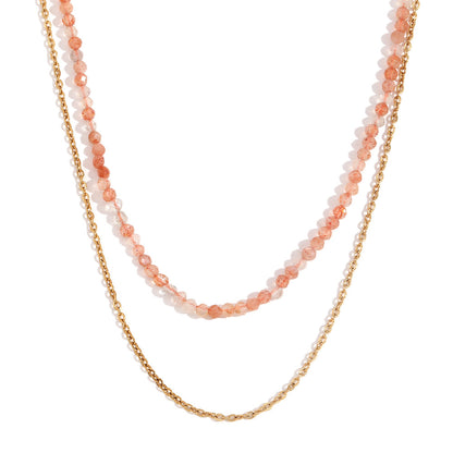 Stone pendant necklace for layering