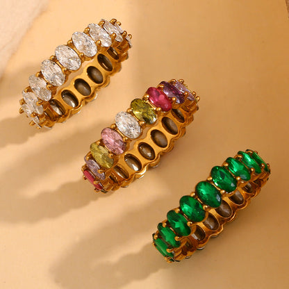 Multicolor Zircon Statement Ring