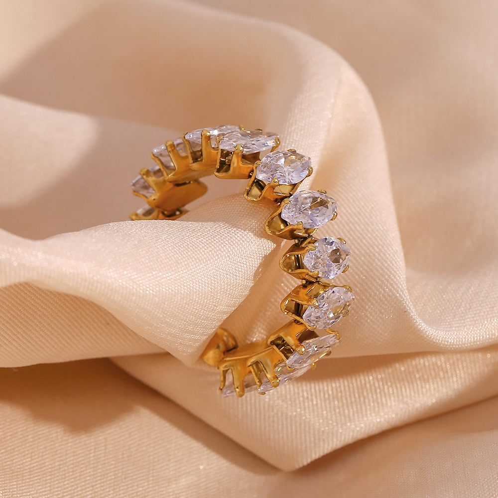 Gold and Diamond-Accented Adjustable Ring