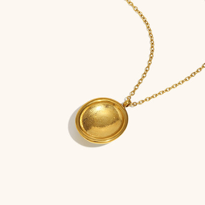 18K gold-plated stainless steel vintage enamel flower pendant necklace