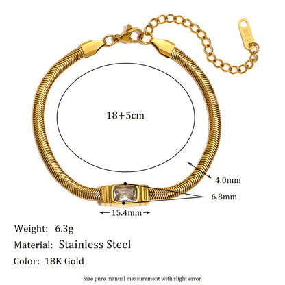 Size details for Zircon Snake Chain Bracelet