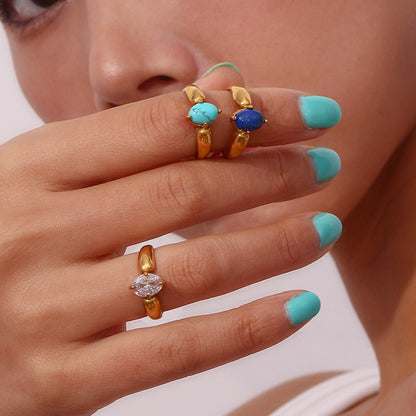 18K Gold Petal Shape Ring for women by STUD