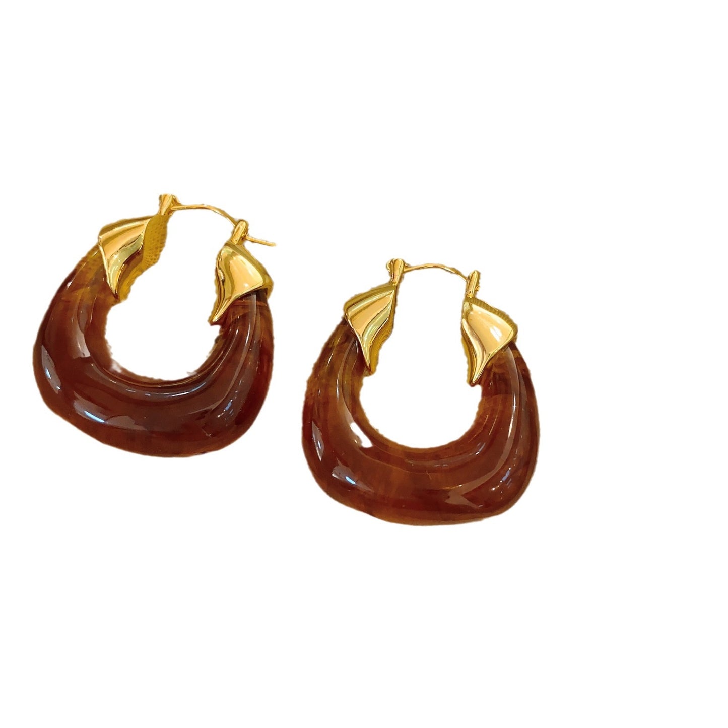 Amber Chic U-Shaped Hoops