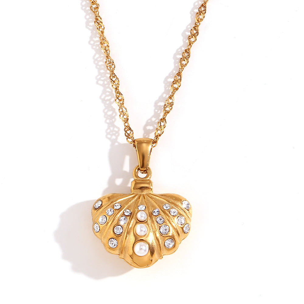 Gold 18k Pearl Shell Pendant