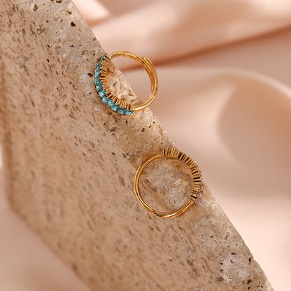 Irregular Zircon Gold Open Ring – Adjustable & Luxe | STUD