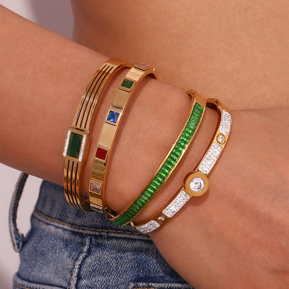 Multicolor zircon bracelet for wrist stacking